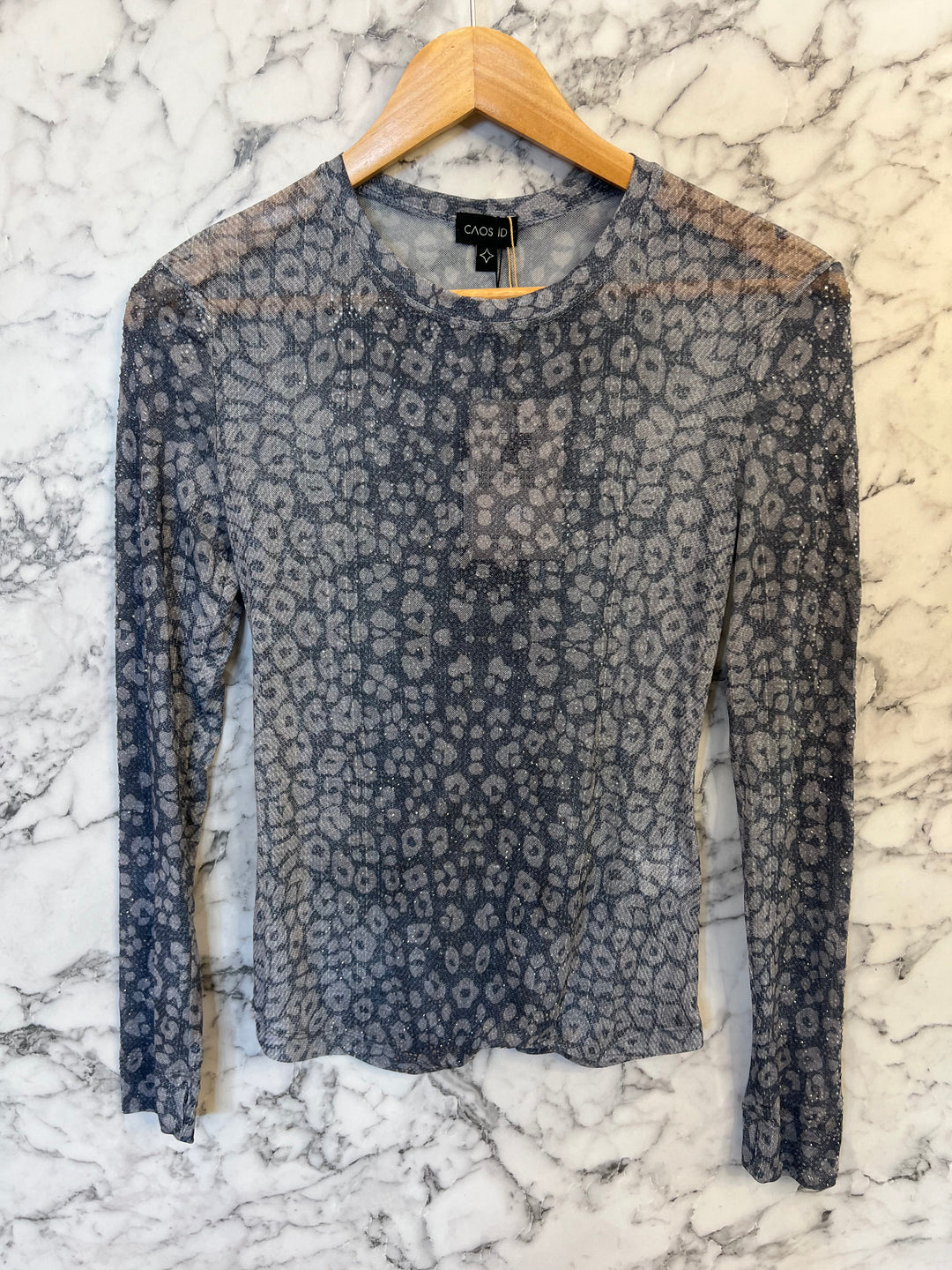 Blusa Caos - Leopard Denim Tule