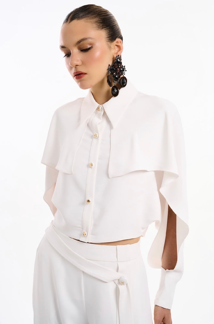 Kohde - Cropped Shirt with Slit Sleeves
