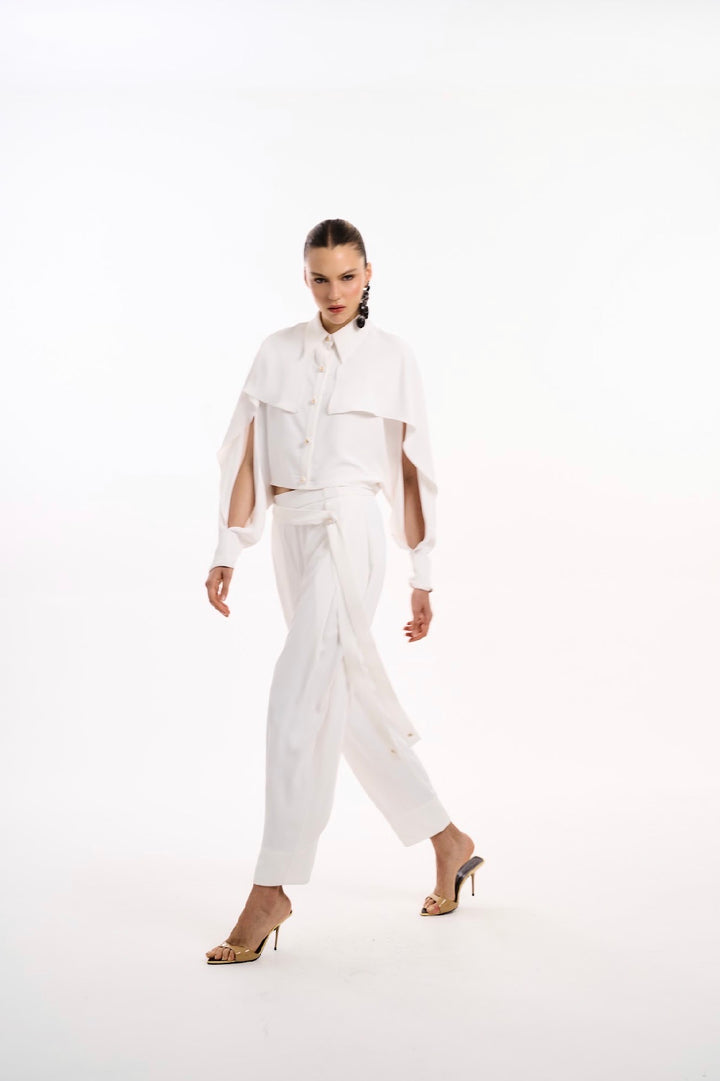 Kohde - Slouchy Pants Set with Tie Detail