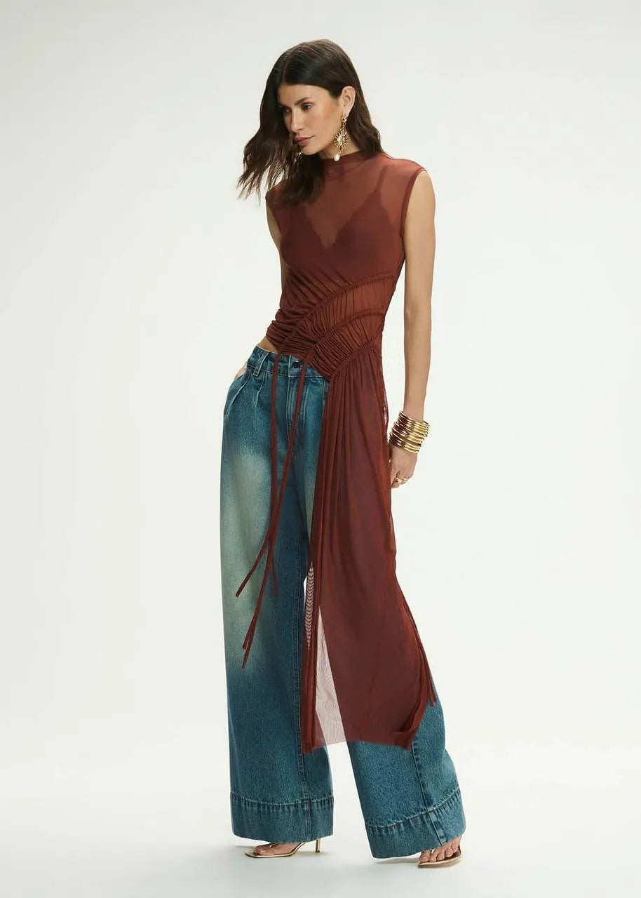 Lore - Ruched Longline Blouse