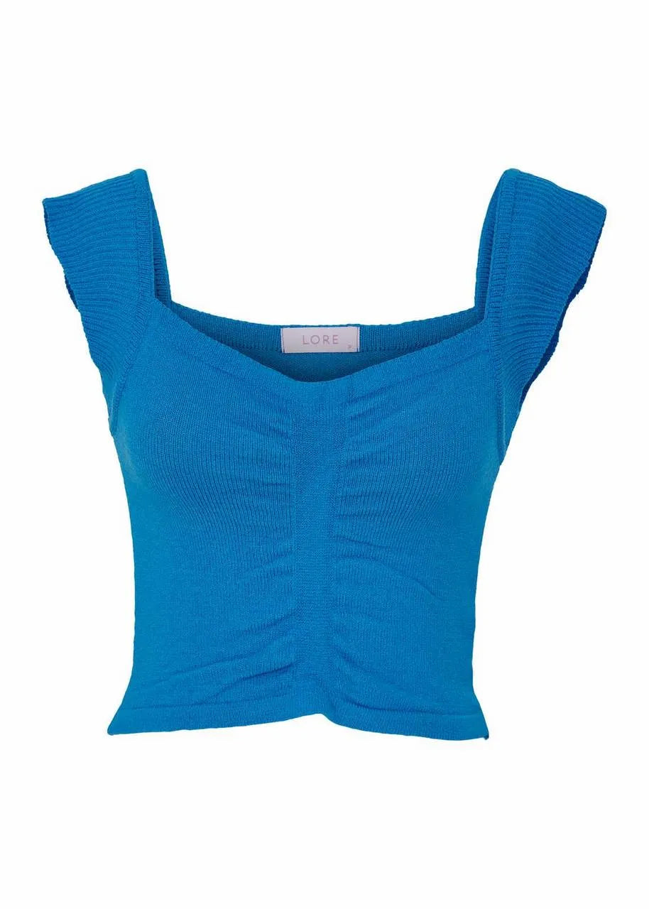 Lore -  Ruched Knit Cropped Top