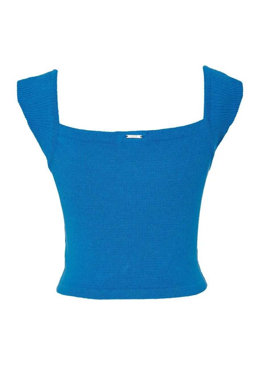 Lore -  Ruched Knit Cropped Top