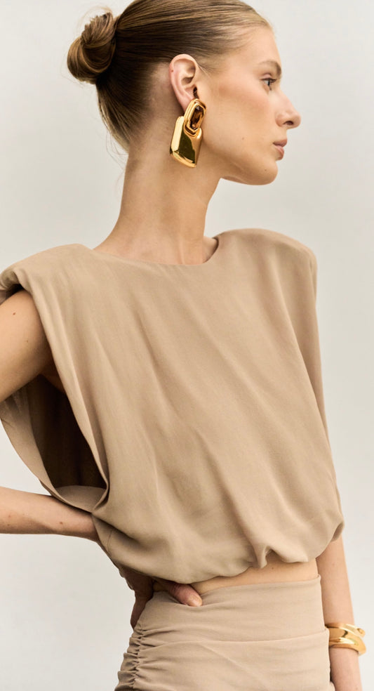 Anne Fernandes - Shoulder Pad Blouse and Skirt Set