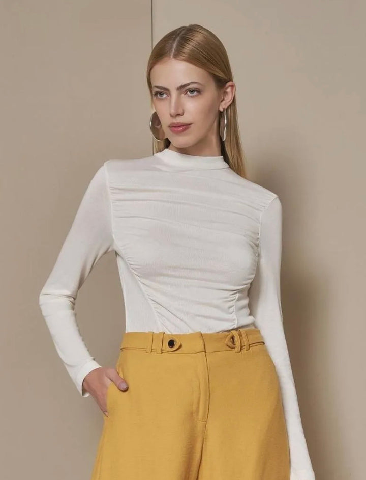 Lore - Ruched Long-Sleeve Blouse