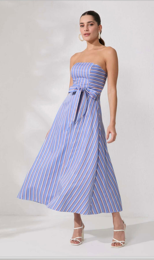 Lore Dress - Midi Lady Tricoline lurex Stripe