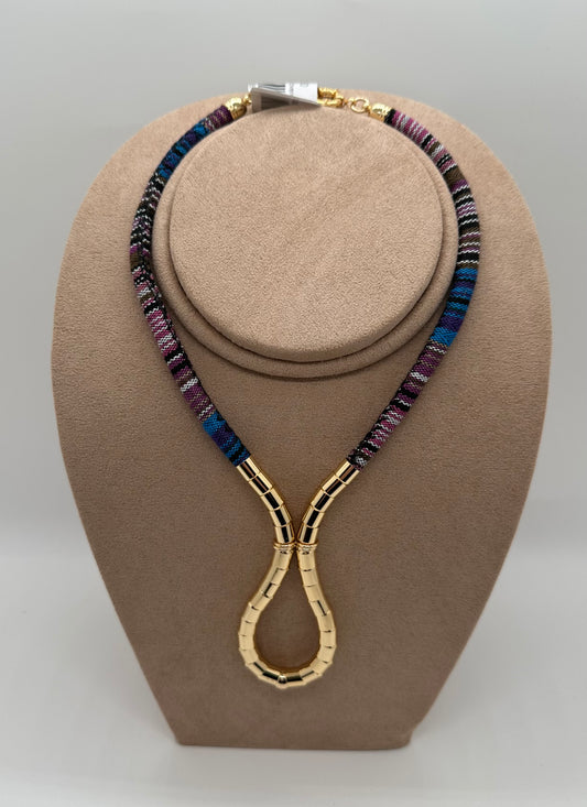 Nuria - Necklace Covered w/ Fabric