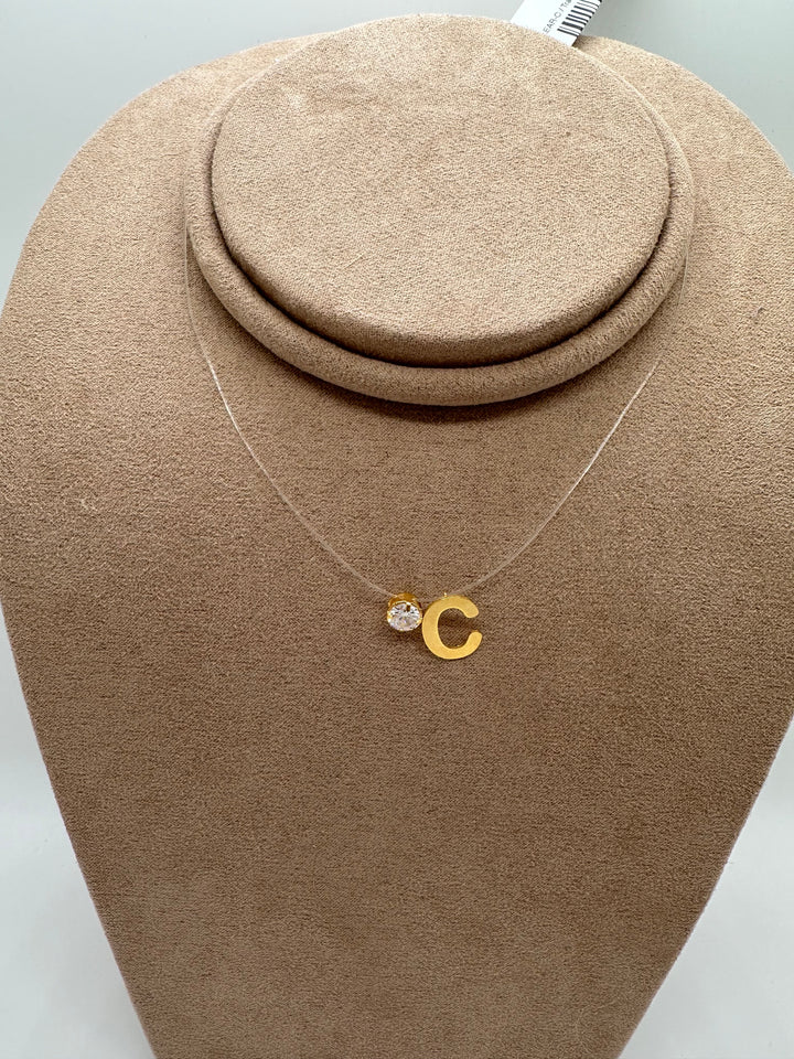 Nuria - Transparent Necklace w/ Golden Pendant
