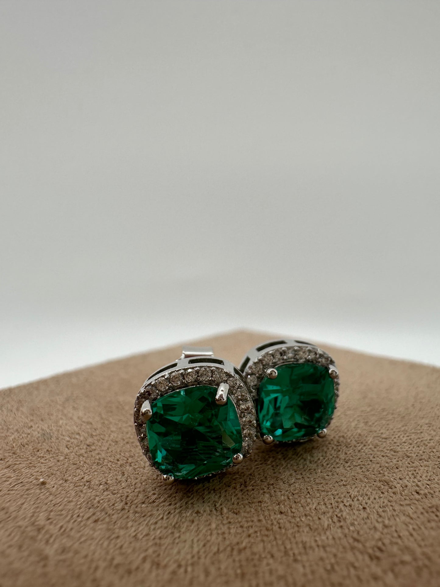 Small Silver & Acqua Green Earring