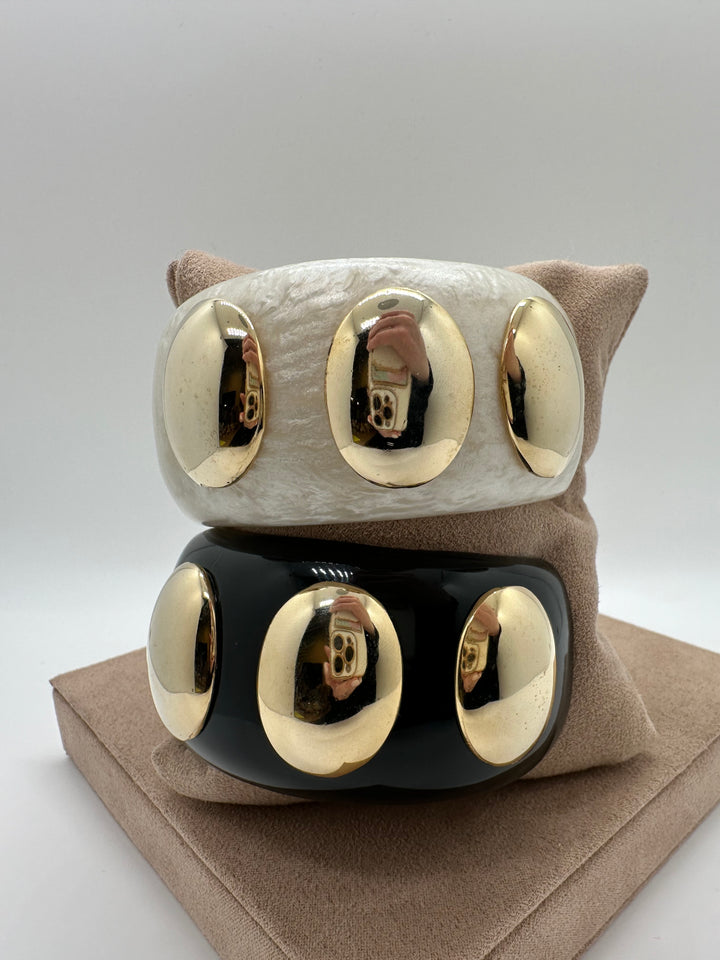 Nuria - Thick Bracelet W/ Golden Applications