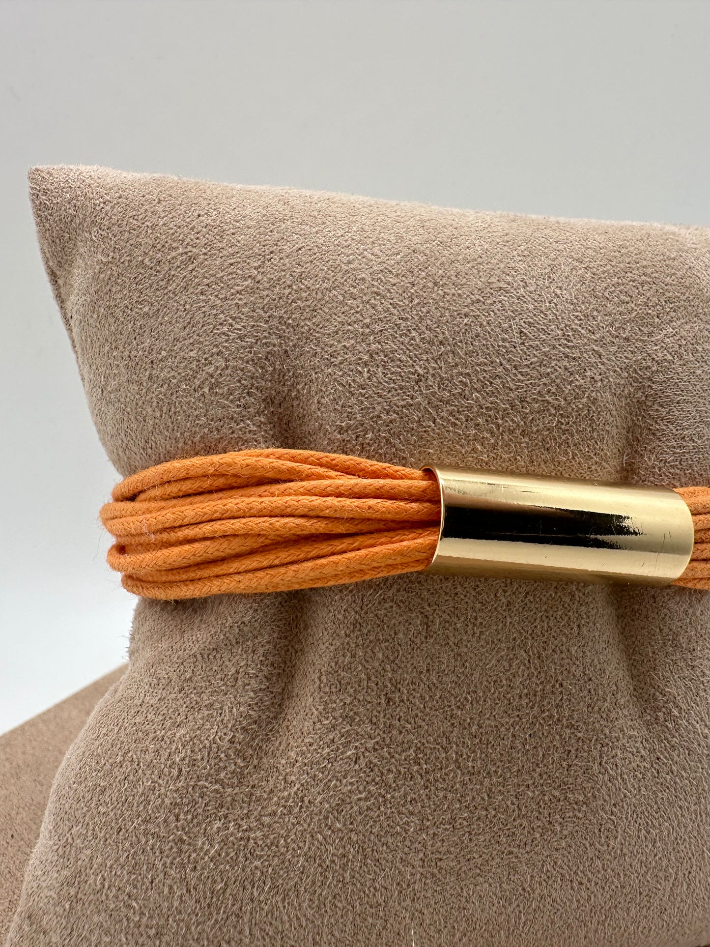 Leather Bracelet with Gold