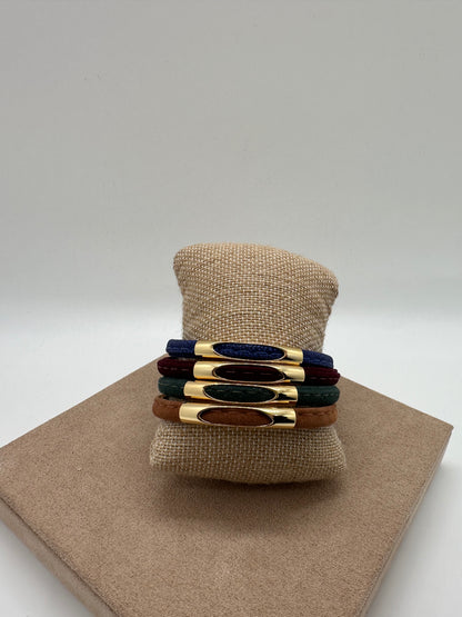 Suede Bracelet with Gold