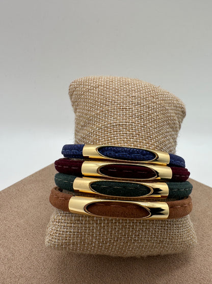 Suede Bracelet with Gold