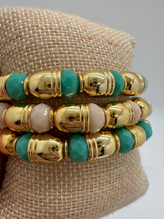 Nuria - Bracelet Intertwined with Gold and Beads