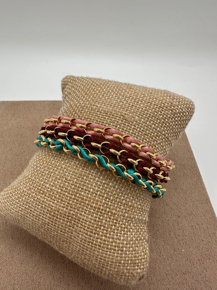 Nuria - Braided Bracelet w/ Gold and Leather
