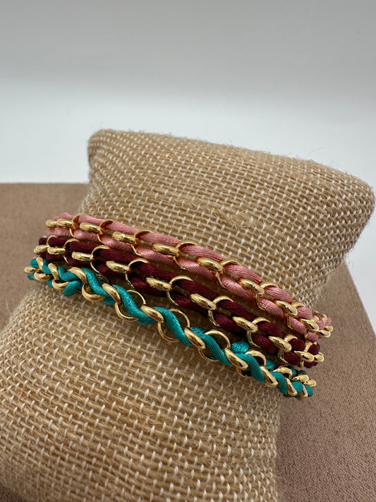 Braided Bracelet w/ Gold and Leather