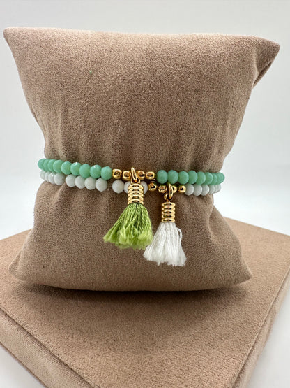 Beaded Bracelet w/ Pompom