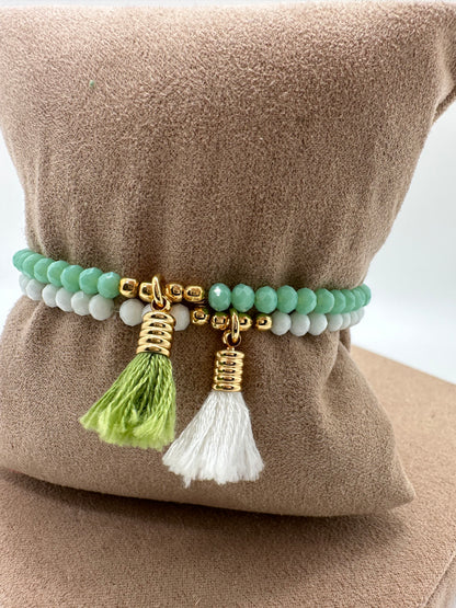 Beaded Bracelet w/ Pompom