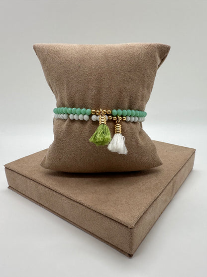 Beaded Bracelet w/ Pompom