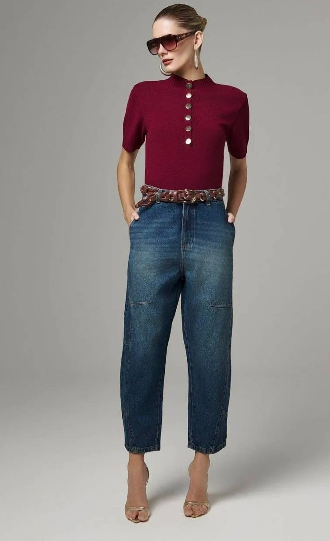 Lore - Barrel Leg Jeans Panel Details