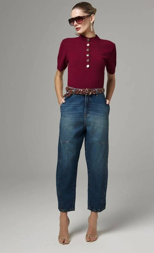 Lore - Barrel Leg Jeans Panel Details