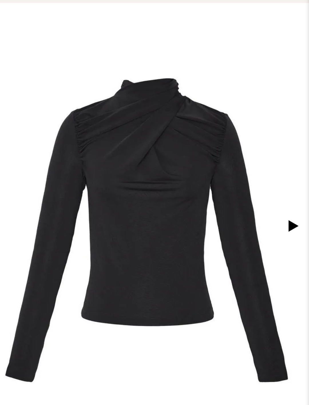 Lore - Long Sleeve Blouse Draped Neckline