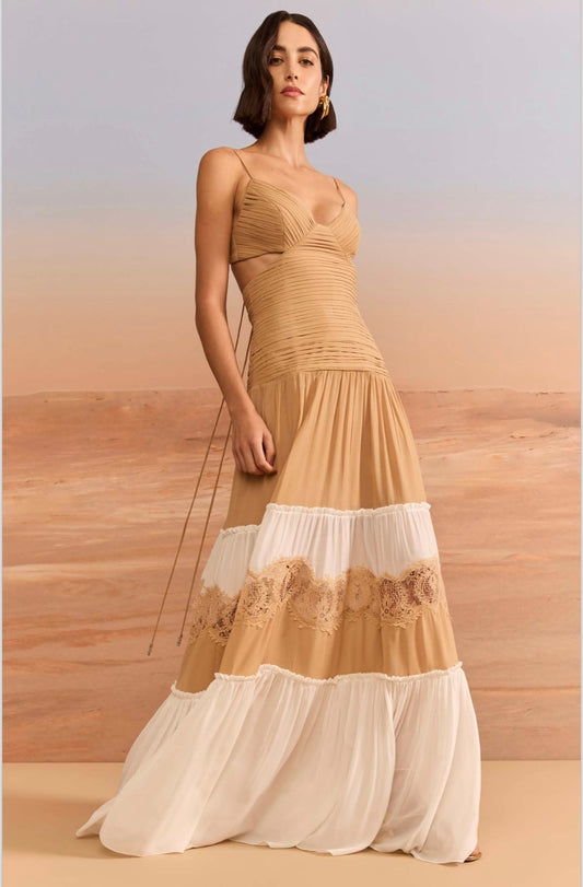 Skazi - Bicolor Long Dress with Lace Intermediate