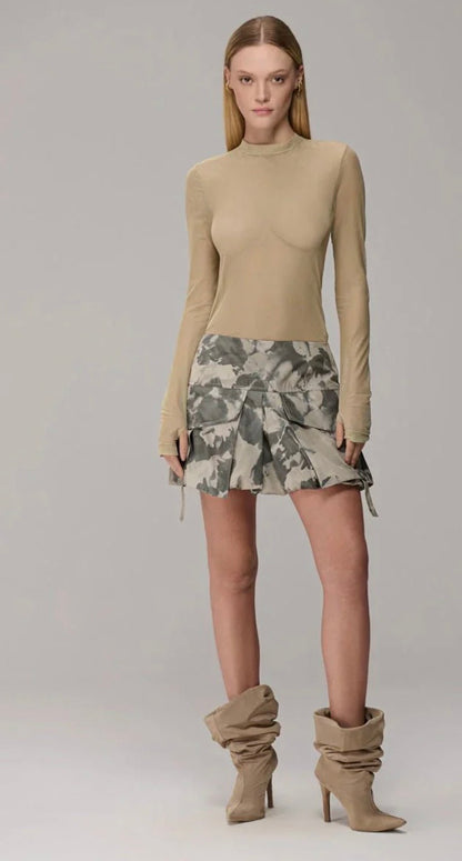 Caos - Long Sleeve Tulle Blouse