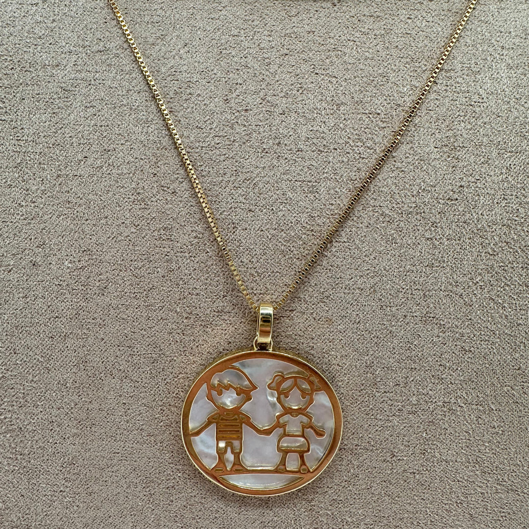 Nuria - Gold Children Couple Necklace