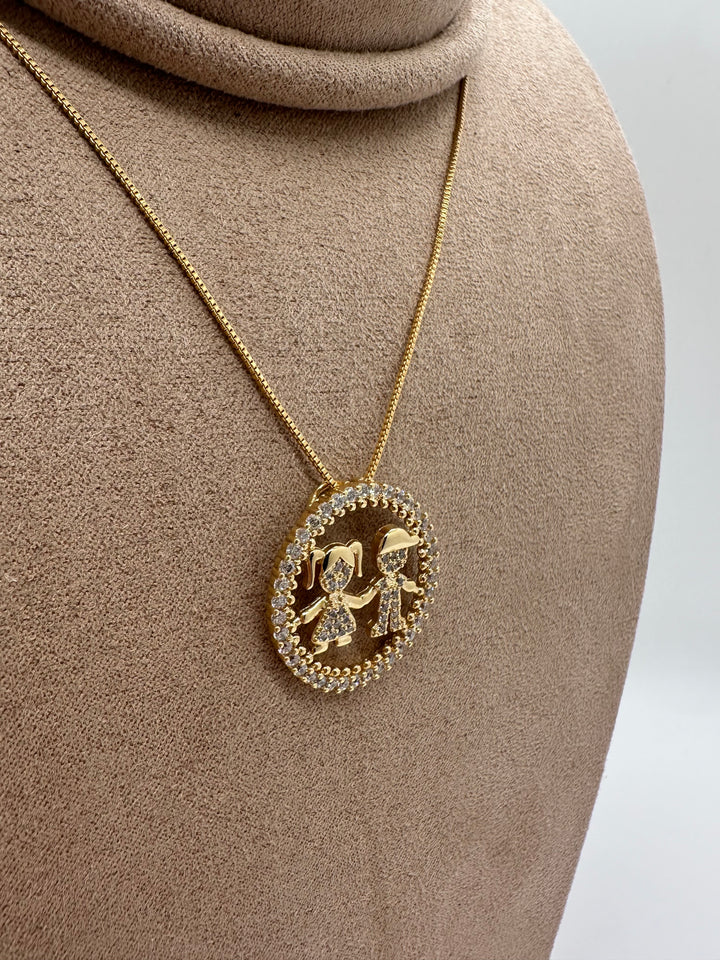 Nuria - Gold Children Couple Necklace