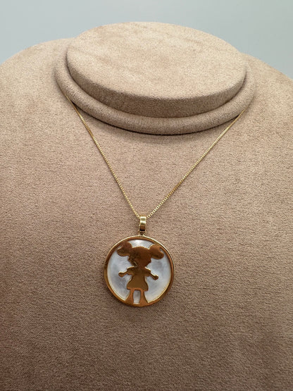 Gold Children Couple Necklace