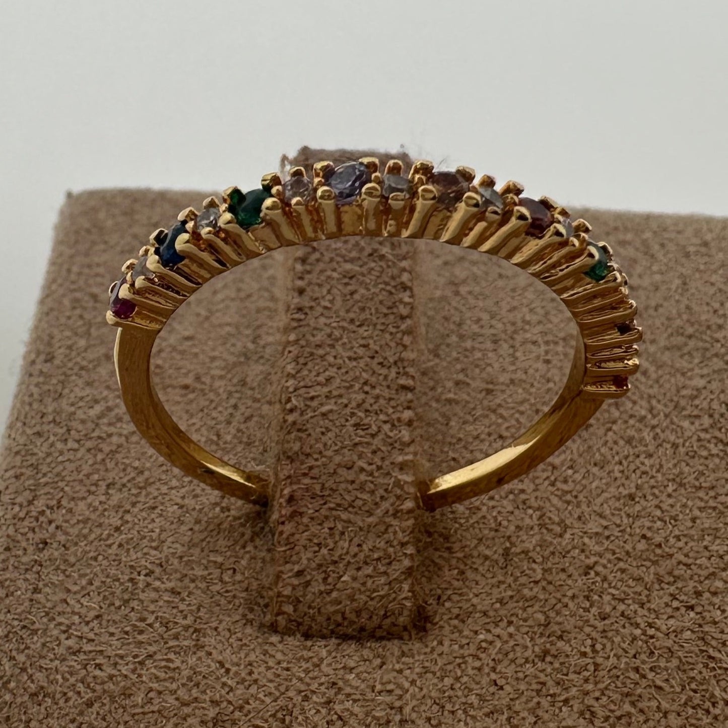 Thin Ring With Colored Stones