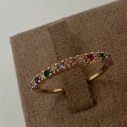 Thin Ring With Colored Stones