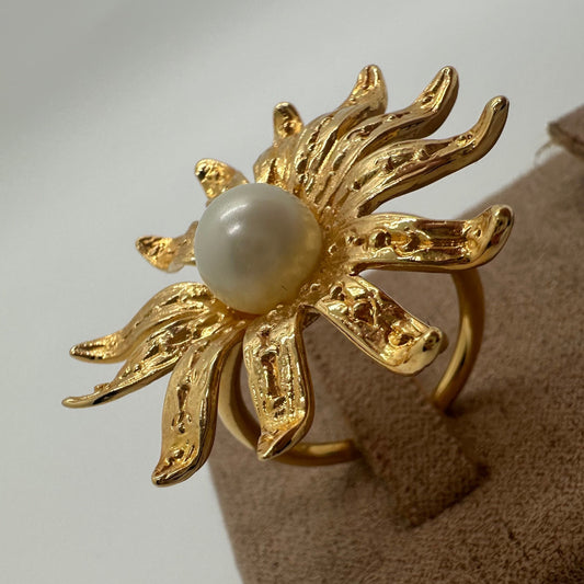 Sun Ring with Pearl