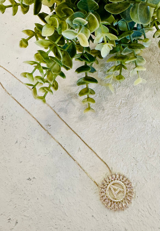 Mandala Letter Semi-Jewel Necklace