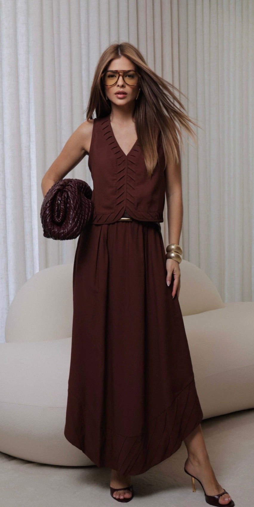 La Chocole - Conjunto Saia Top - Detalhes da Saia