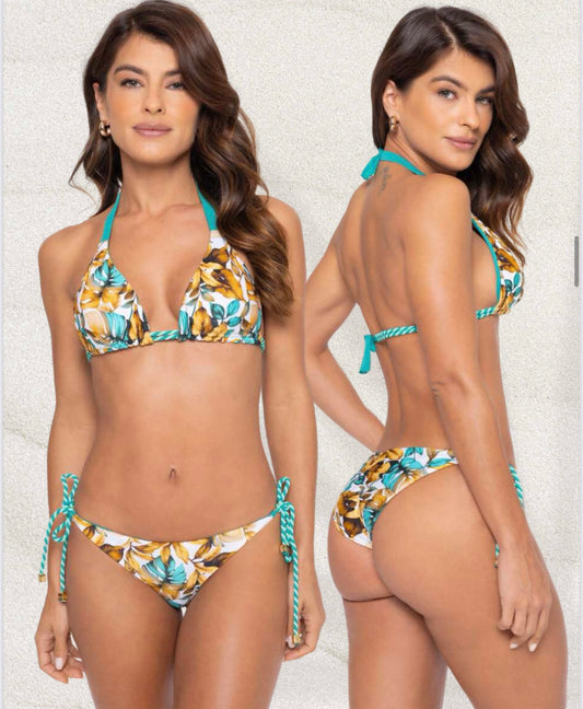 Sol e Energia - Floral Bikini with String Ties