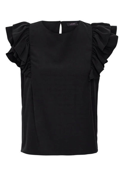 Lore - Double Ruffled Crepe Soft Tank Top