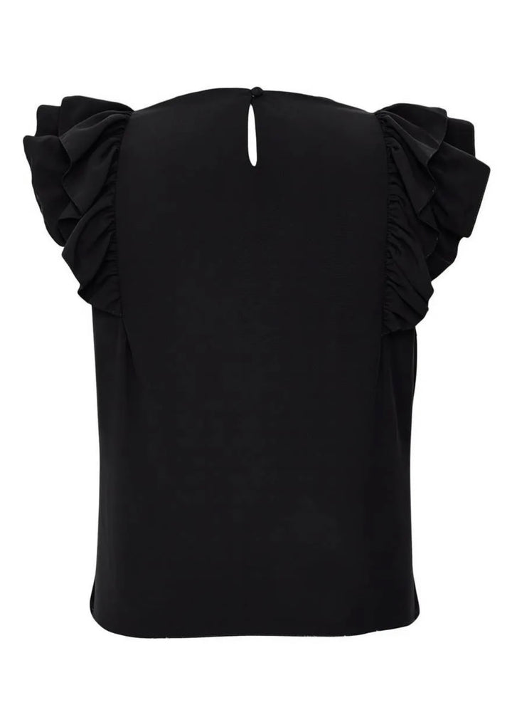Lore - Double Ruffled Crepe Soft Tank Top