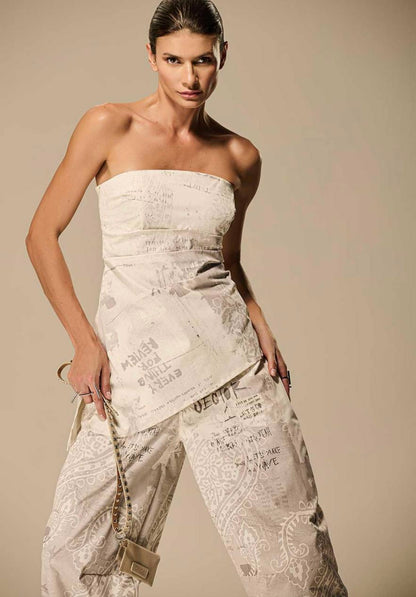 Caos - Liberte Print Blouse and Pants Set