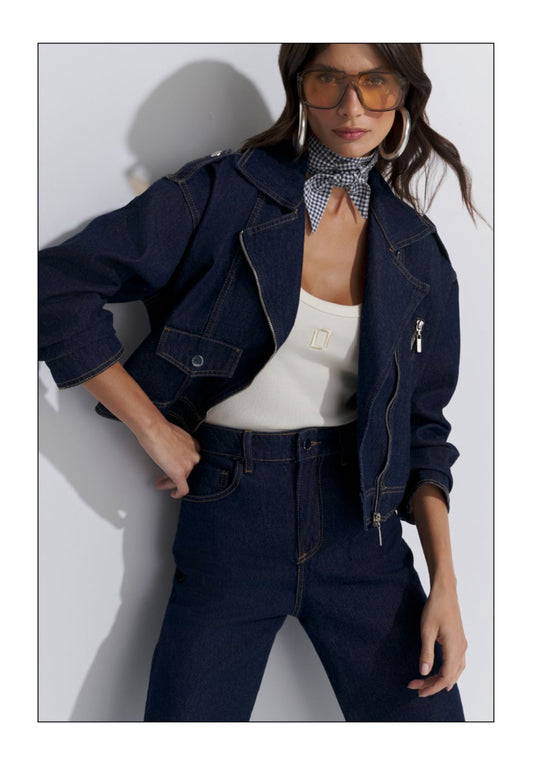 Lore - Perfecto Dark Denim Jacket