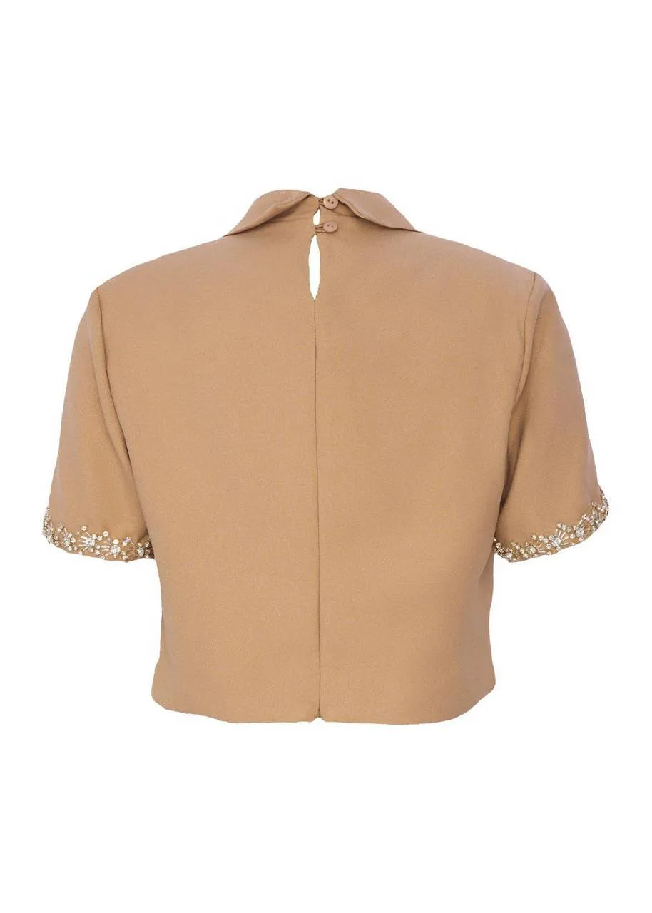 Lore - Crepe Lace Embroidery Blouse