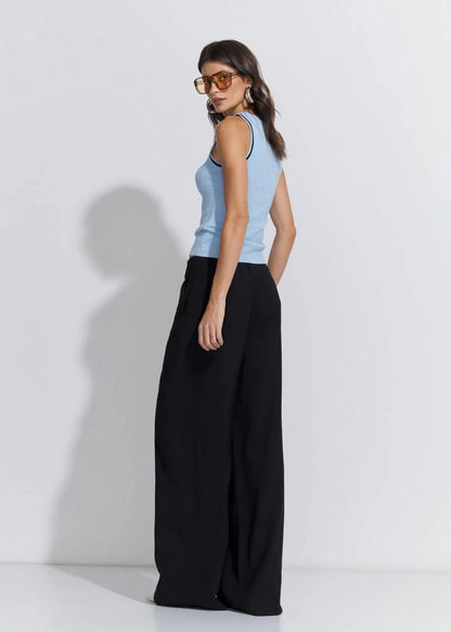 Lore - Wide Leg Visco Twill Pants