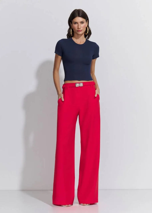 Lore - Wide Leg Pants w/ Visco Metal Belt