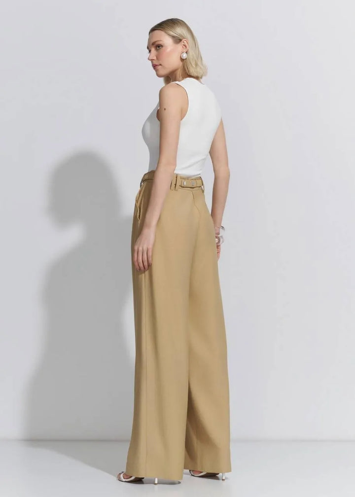 Lore - Wide Leg Pants w/ Visco Metal Belt