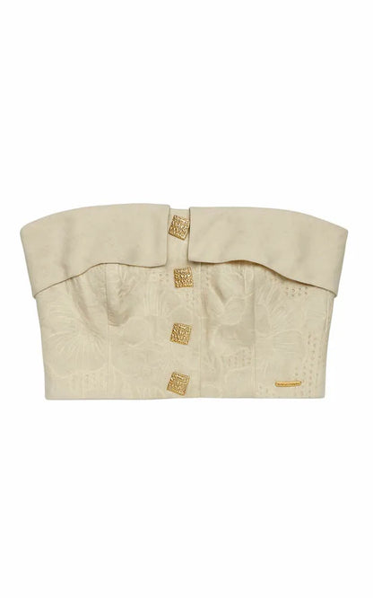 Isa Paes - Gold Botton Top w/Pants Set