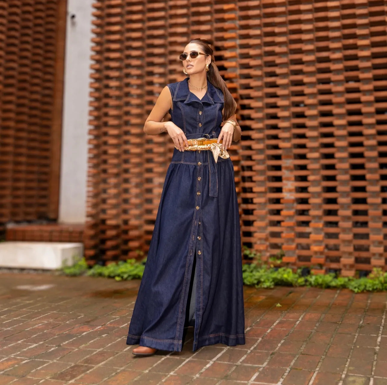 Bebela - Denim Dress Chemise Style for Everyday Wear Dark Blue Color ...