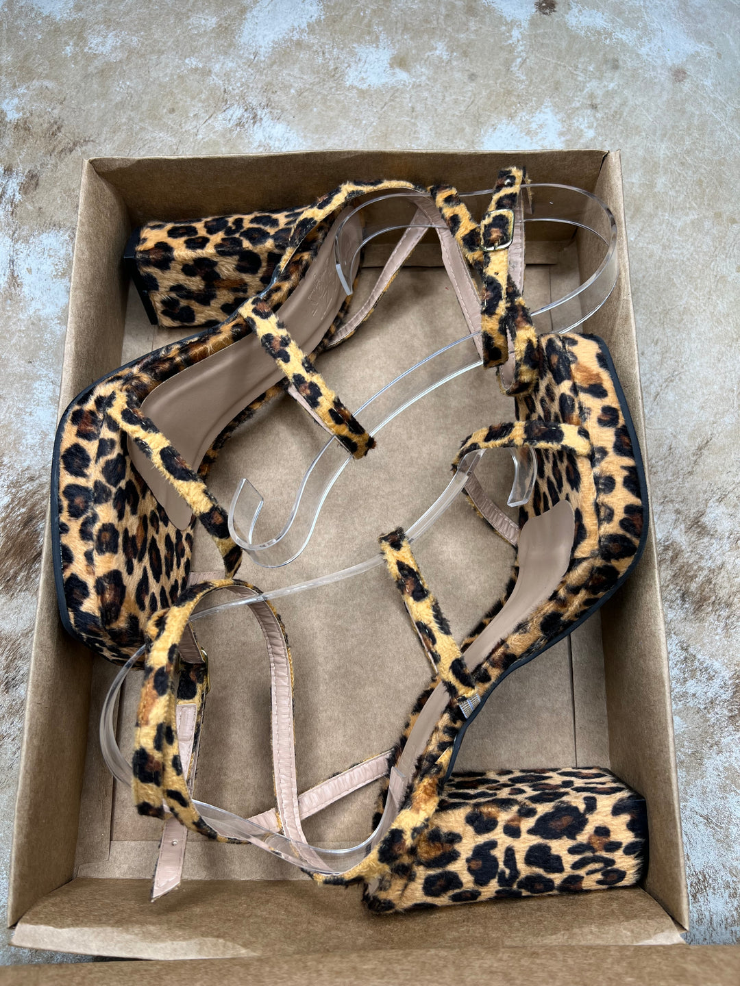 Bfb Shoes - Animal Print Block Heel Sandals