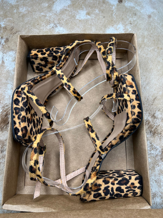 Bfb - Sandals Square Heels Animal Print