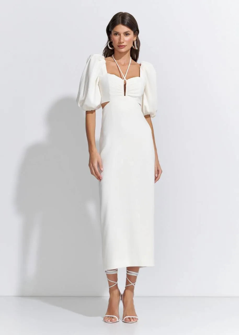 Lore - Puffante Sleeve Dress W/ Bow Detail