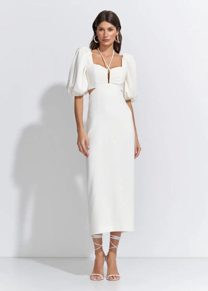 Lore - Puffante Sleeve Dress W/ Bow Detail